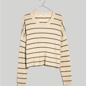 Madewell Lawson Crop Pullover Sweater in Stripe
